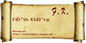Fáth Klára névjegykártya